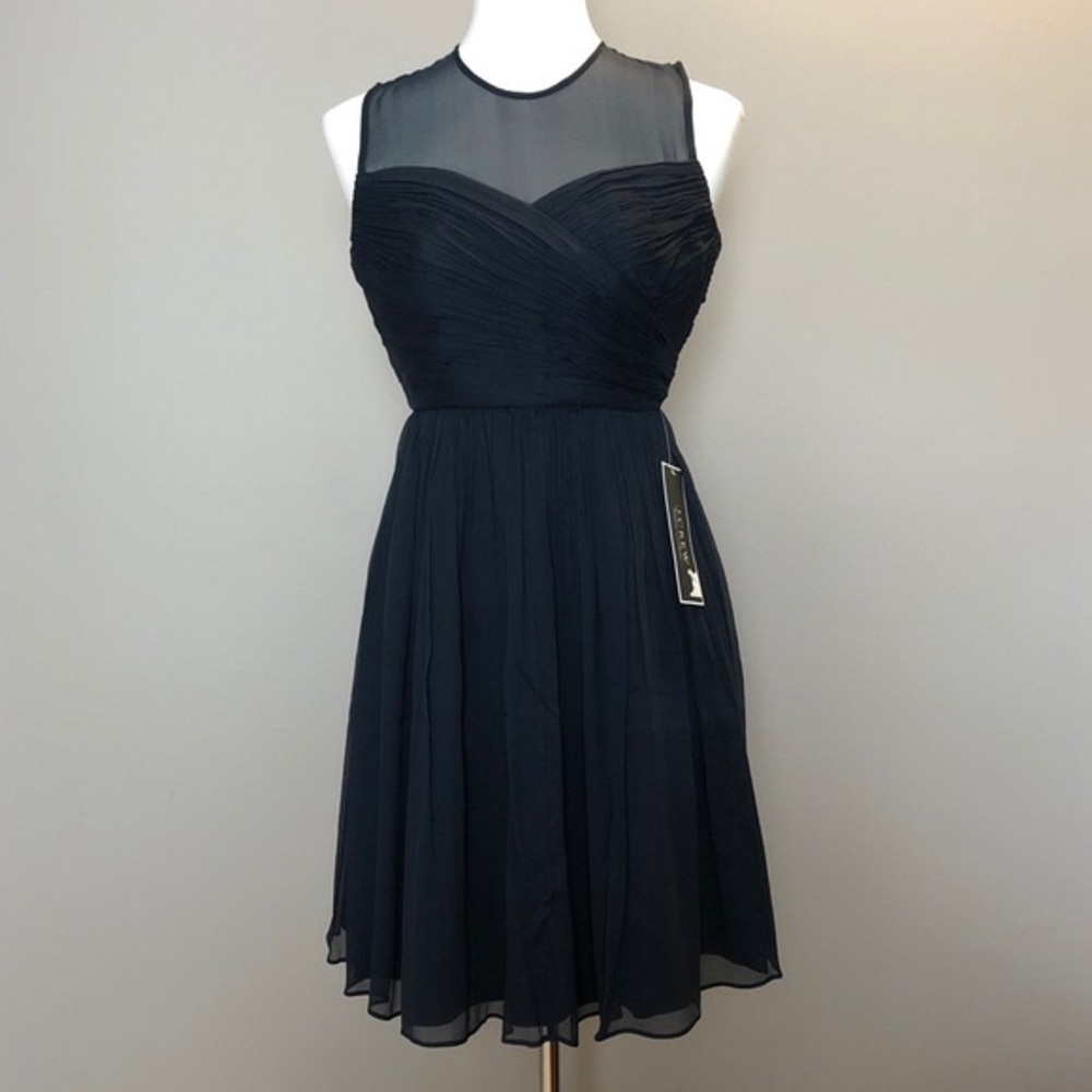 J. Crew | Navy Petite Clara Dress in Silk Chiffon